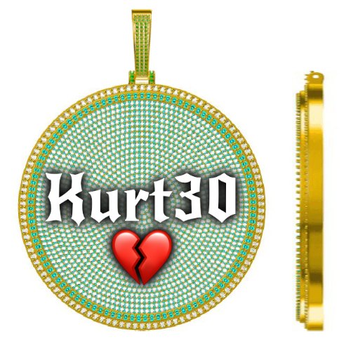 CUSTOM LETTER NECKLACE 3D BIG DISC