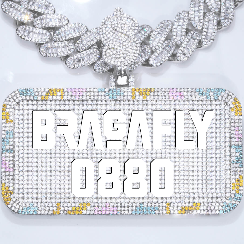 CUSTOM LETTER NECKLACE 3D COLORFUL SQUARE