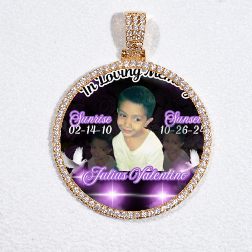MEDIUM 3D CIRCLE CUSTOM PICTURE PENDANT