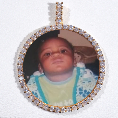 LARGE 3D CIRCLE CUSTOM PICTURE PENDANT