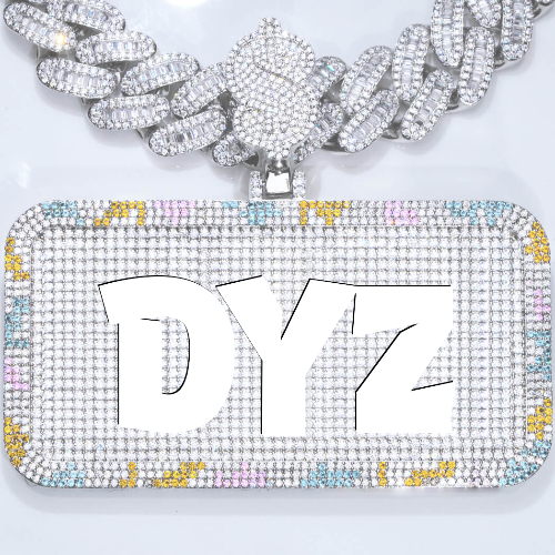CUSTOM LETTER NECKLACE 3D COLORFUL SQUARE