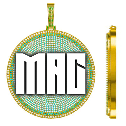 CUSTOM LETTER NECKLACE 3D BIG DISC
