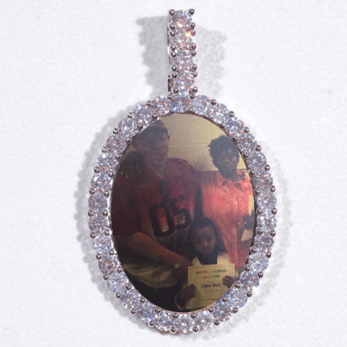 Large 3D Oval Custom Picture Pendant