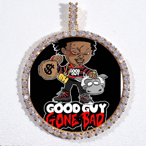 LARGE 3D CIRCLE CUSTOM PICTURE PENDANT