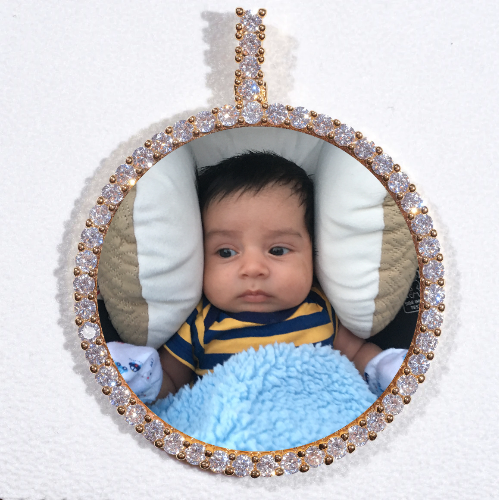 LARGE 3D CIRCLE CUSTOM PICTURE PENDANT