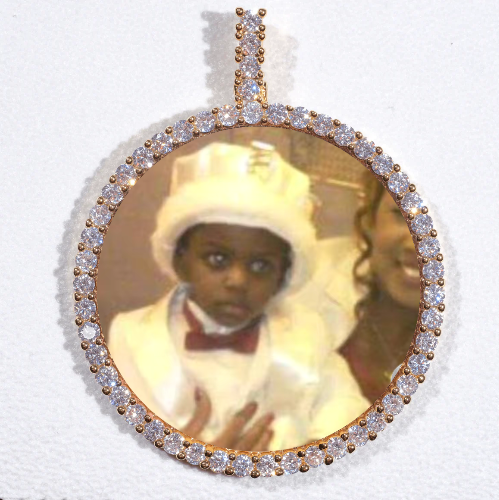 LARGE 3D CIRCLE CUSTOM PICTURE PENDANT