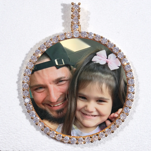 LARGE 3D CIRCLE CUSTOM PICTURE PENDANT