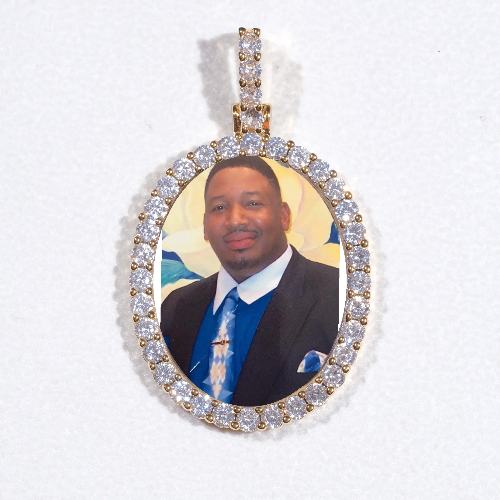 3D Oval Custom Picture Pendant
