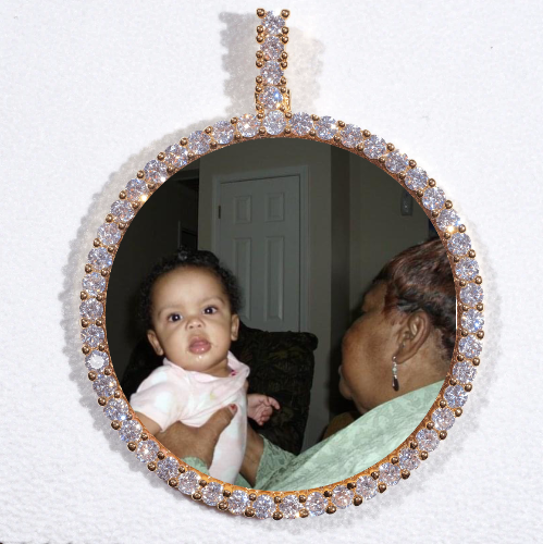 LARGE 3D CIRCLE CUSTOM PICTURE PENDANT
