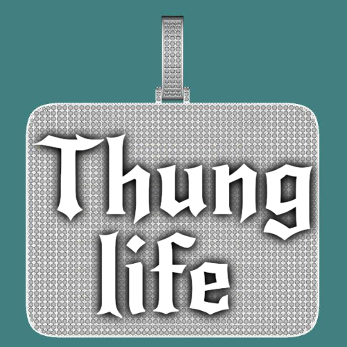 CUSTOM LETTER NECKLACE 3D BIG SQUARE