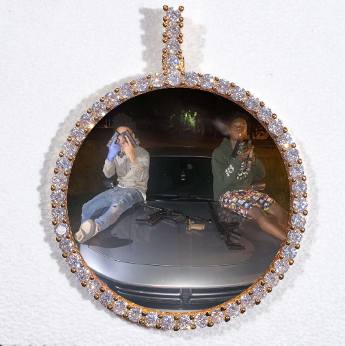 LARGE 3D CIRCLE CUSTOM PICTURE PENDANT