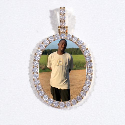 3D Oval Custom Picture Pendant