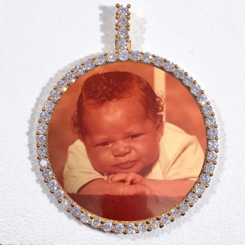 LARGE 3D CIRCLE CUSTOM PICTURE PENDANT
