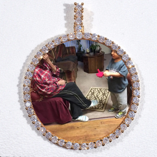 LARGE 3D CIRCLE CUSTOM PICTURE PENDANT