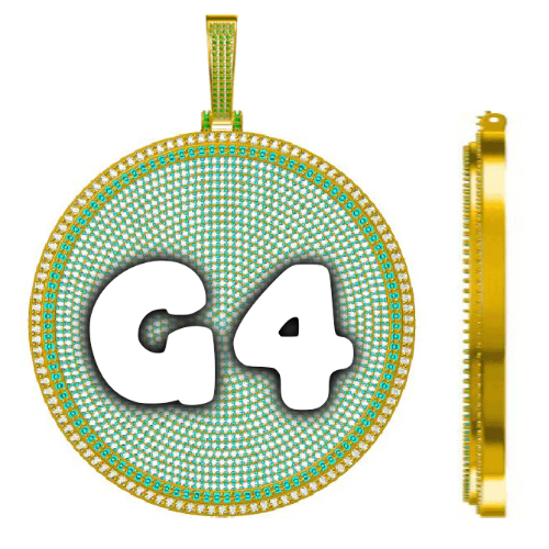 CUSTOM LETTER NECKLACE 3D BIG DISC