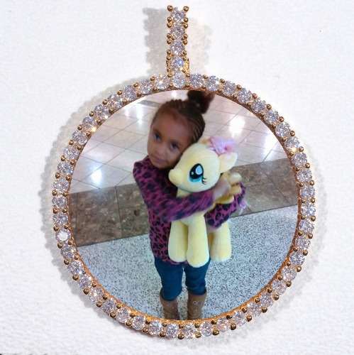LARGE 3D CIRCLE CUSTOM PICTURE PENDANT