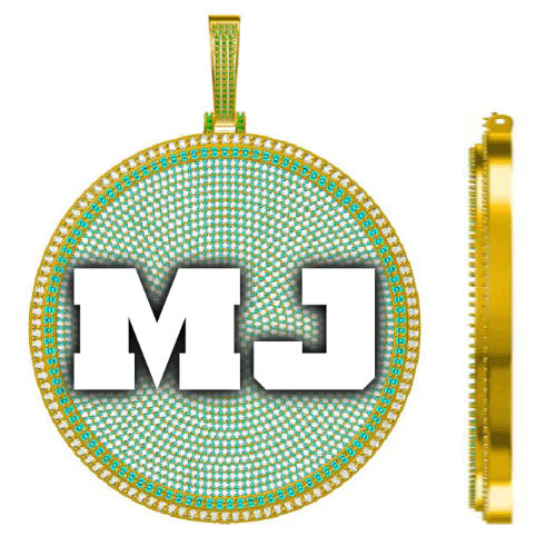CUSTOM LETTER NECKLACE 3D BIG DISC