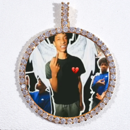 LARGE 3D CIRCLE CUSTOM PICTURE PENDANT