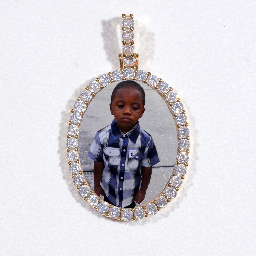 3D Oval Custom Picture Pendant