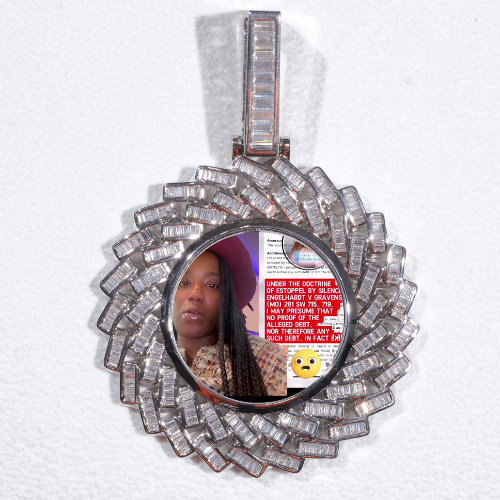 Large 3D Baguette Custom Picture Pendant