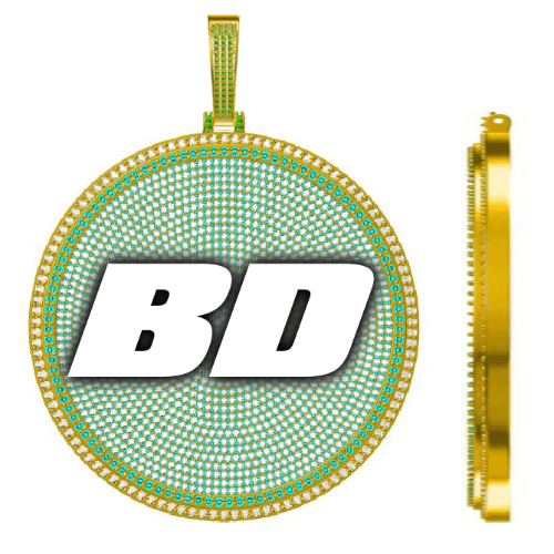 CUSTOM LETTER NECKLACE 3D BIG DISC