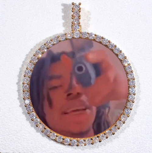 LARGE 3D CIRCLE CUSTOM PICTURE PENDANT