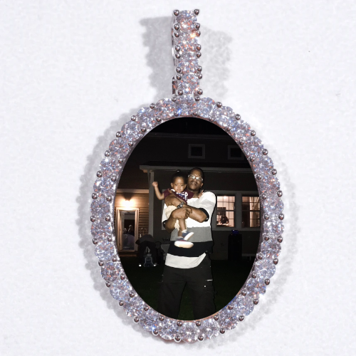 Large 3D Oval Custom Picture Pendant