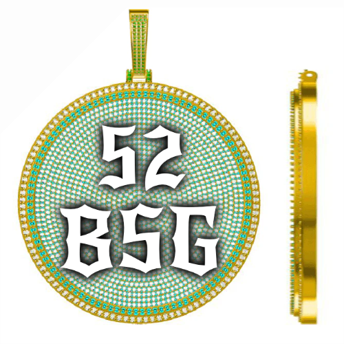 CUSTOM LETTER NECKLACE 3D BIG DISC