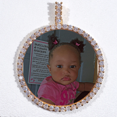 LARGE 3D CIRCLE CUSTOM PICTURE PENDANT