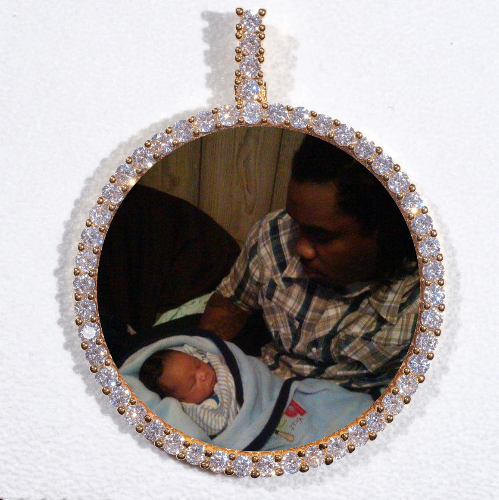 LARGE 3D CIRCLE CUSTOM PICTURE PENDANT