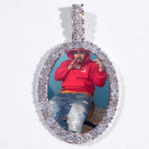 Large 3D Oval Custom Picture Pendant