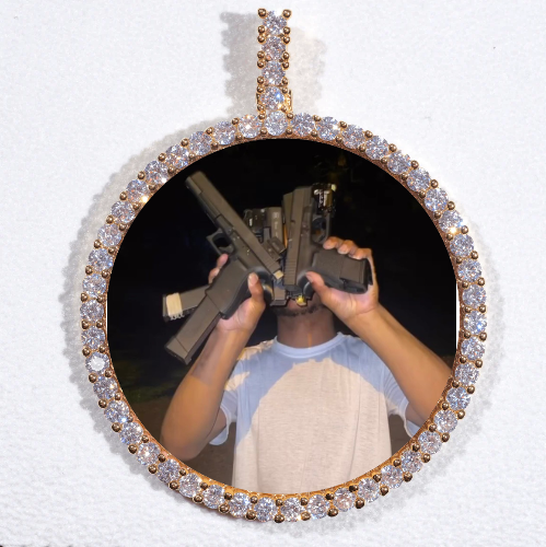 LARGE 3D CIRCLE CUSTOM PICTURE PENDANT