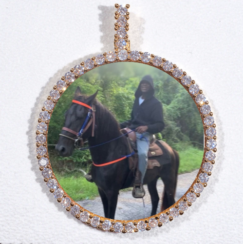 LARGE 3D CIRCLE CUSTOM PICTURE PENDANT