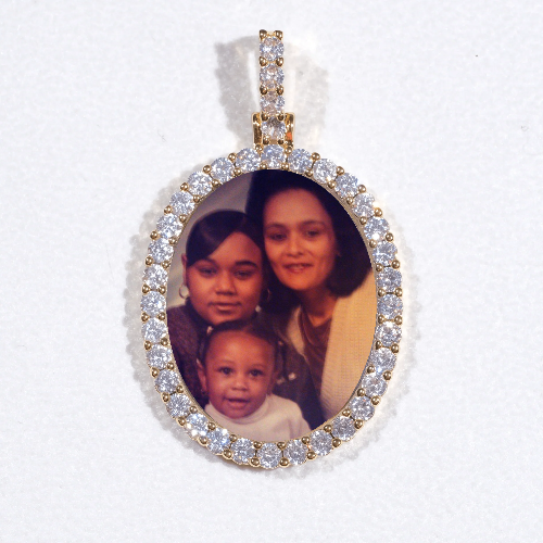 3D Oval Custom Picture Pendant
