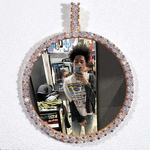 LARGE 3D CIRCLE CUSTOM PICTURE PENDANT