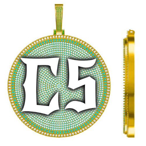 CUSTOM LETTER NECKLACE 3D BIG DISC