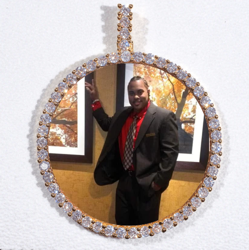 LARGE 3D CIRCLE CUSTOM PICTURE PENDANT