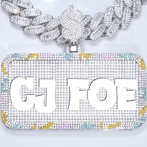 CUSTOM LETTER NECKLACE 3D COLORFUL SQUARE