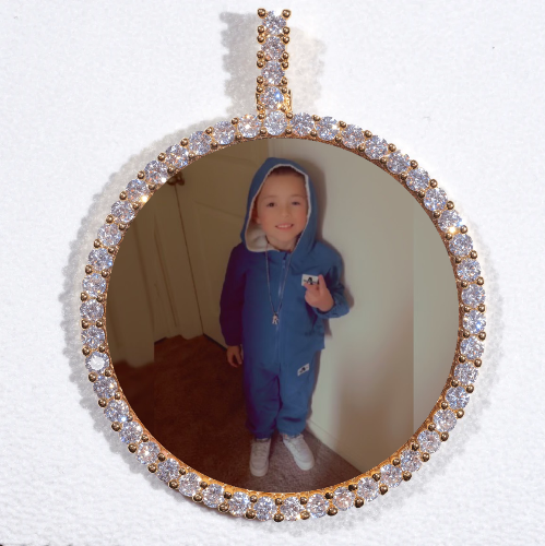 LARGE 3D CIRCLE CUSTOM PICTURE PENDANT