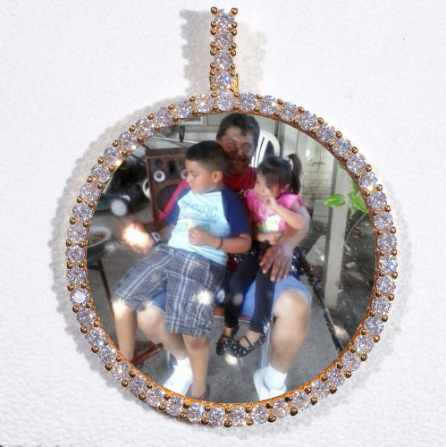 LARGE 3D CIRCLE CUSTOM PICTURE PENDANT