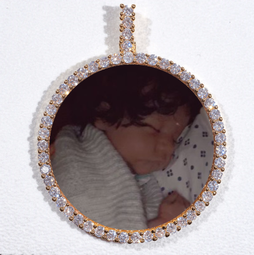 LARGE 3D CIRCLE CUSTOM PICTURE PENDANT
