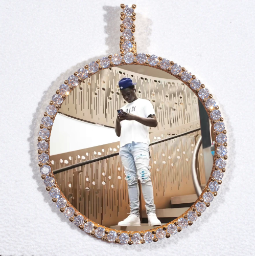 LARGE 3D CIRCLE CUSTOM PICTURE PENDANT