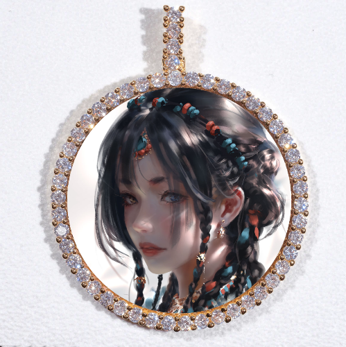 LARGE 3D CIRCLE CUSTOM PICTURE PENDANT