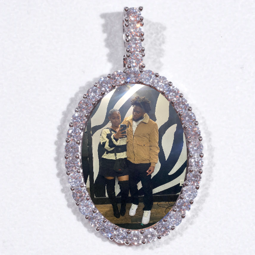 Large 3D Oval Custom Picture Pendant