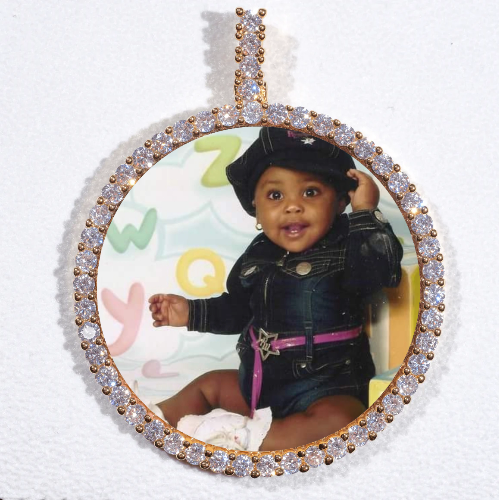 LARGE 3D CIRCLE CUSTOM PICTURE PENDANT