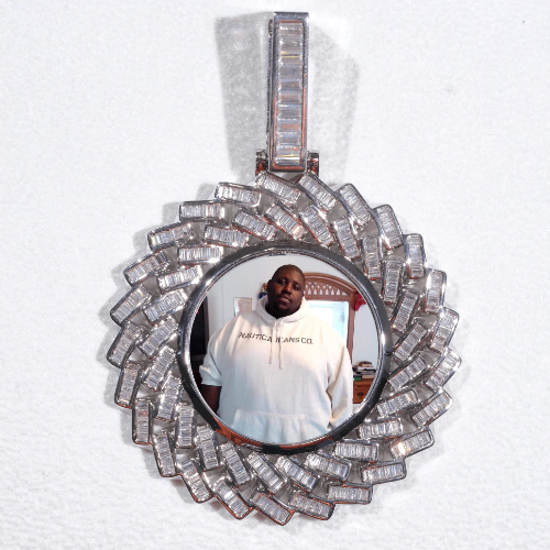 Large 3D Baguette Custom Picture Pendant
