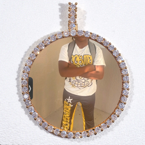 LARGE 3D CIRCLE CUSTOM PICTURE PENDANT