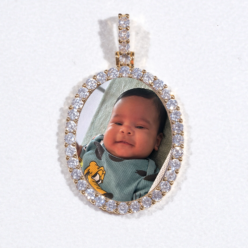3D Oval Custom Picture Pendant