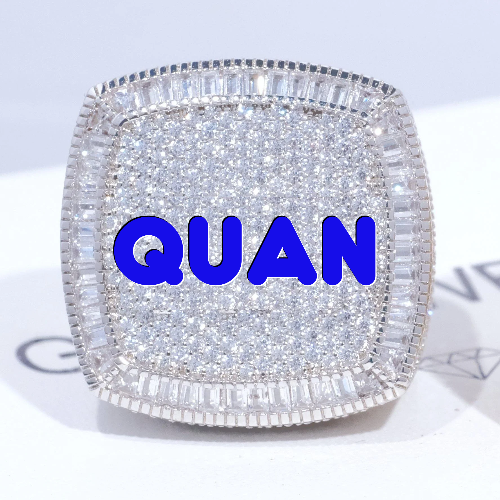 CUSTOM LETTER 3D ICED RING
