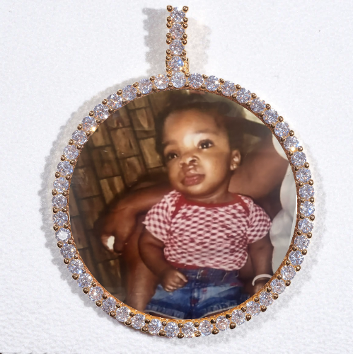 LARGE 3D CIRCLE CUSTOM PICTURE PENDANT